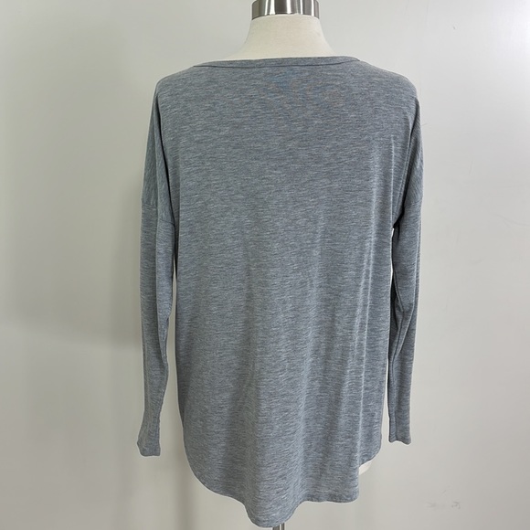 Forever 21 Gray Heather Dolman Dropped Shoulder Long Sleeve Hi Lo Sweater - Picture 5 of 12